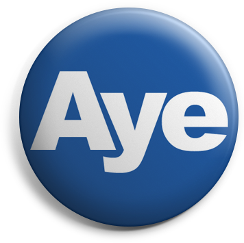 Aye button badge