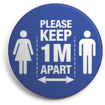 Social distancing button badge