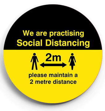 Social distancing button badge